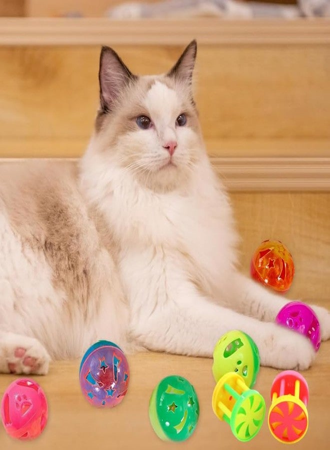 KittuPet مجموعة دوغ تراست من 4 كرات لعب للقطط مع جرس، كرة لعبة للقطط مع جرس، كرة لعبة بلاستيكية تفاعلية للقطط مع جرس للعب الداخلي وتدريب القطط الصغيرة، لون عشوائي - Image 5